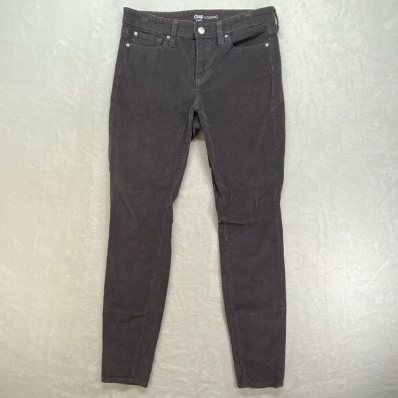 Gap Corduroy Pants Womens 4 Legging Silver‎ Bells slim leg gray - Picture 1 of 15